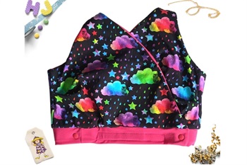 Rainbow Galaxy Clouds Velcro Front Opening Bra